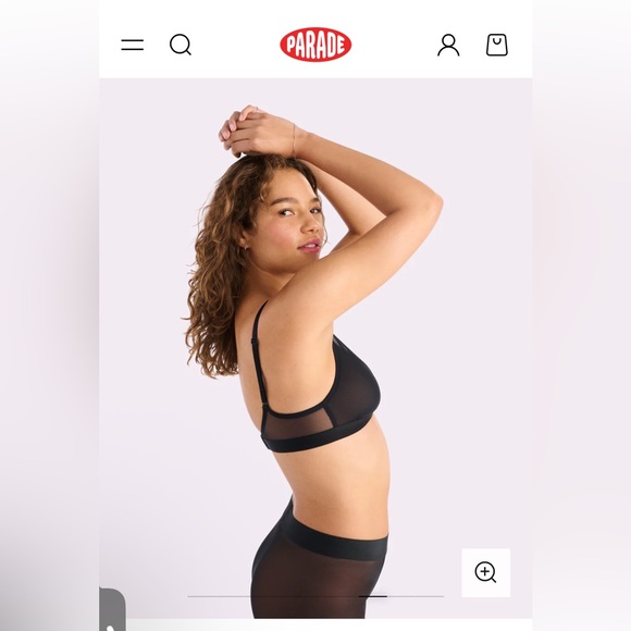 Parade Black Wireless Bralette, XL, nwt - Picture 3 of 4